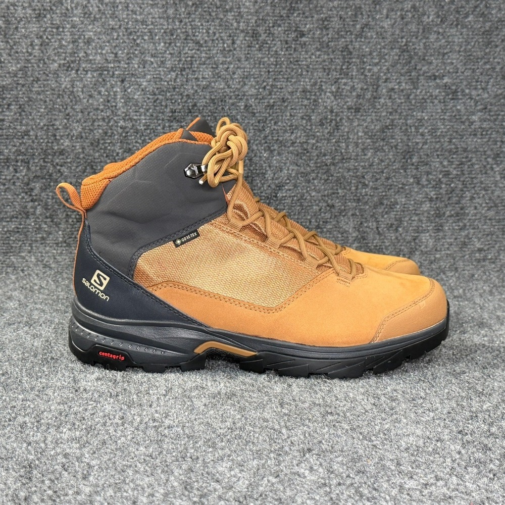 Salomon Outward GTX Hiking Boots Men's 8.5 Brown Black Gore-Tex Waterproof Trail